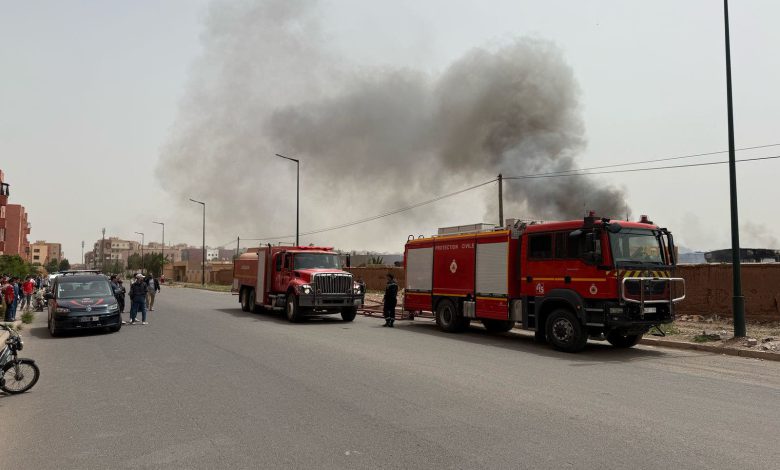 عاجل: حريق يأتي على مستودع للحافلات بمراكش (صور)