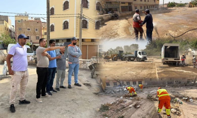 السُلطات بسطات تُزيل معالم سوق عشوائي كارثي
