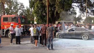 حريق بسيارة وسط ساحة جامع الفنا يستنفر الأجهزة الامنية