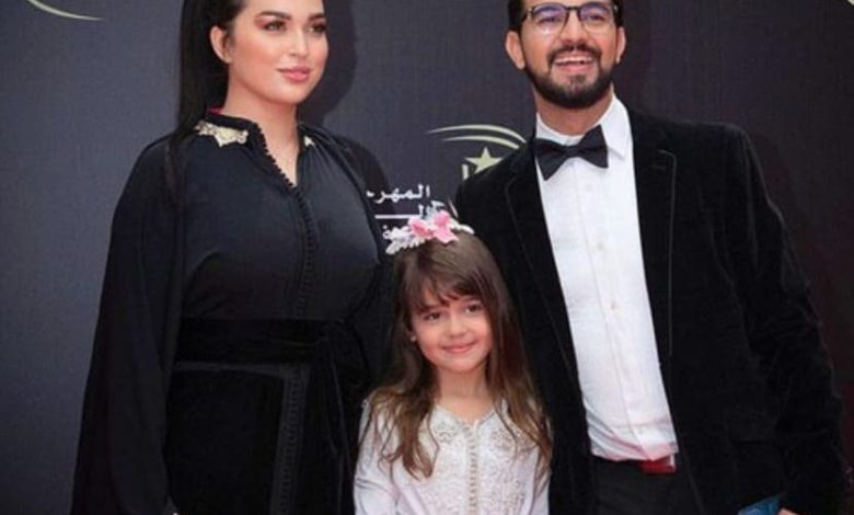 فرح الفاسي وعمر لطفي يحتفلان بعيد ميلاد ابنتهما ماجدة – صورة