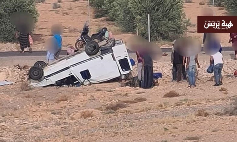 جرسيف .. إصابة 11 شخصاً في انقلاب سيارة بطريق الصباب